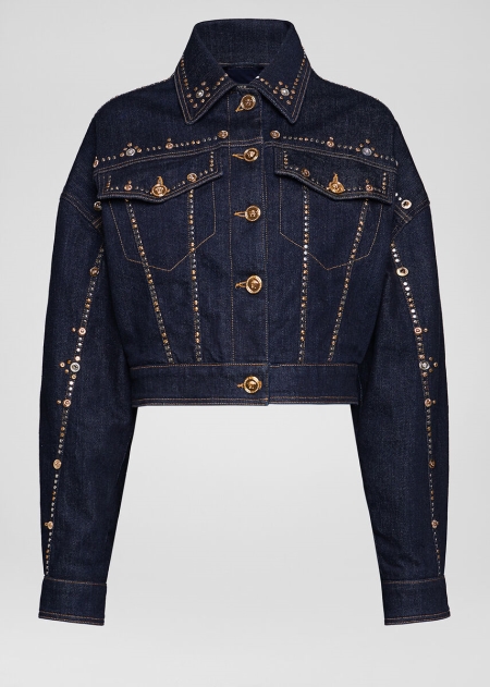 Versace Studded Jeansjacka Dam - 786342UZQ